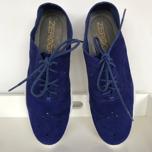 Cole Haan Suede ZeroGrand Wingtip Oxford Sneakers - Picture 6 of 12